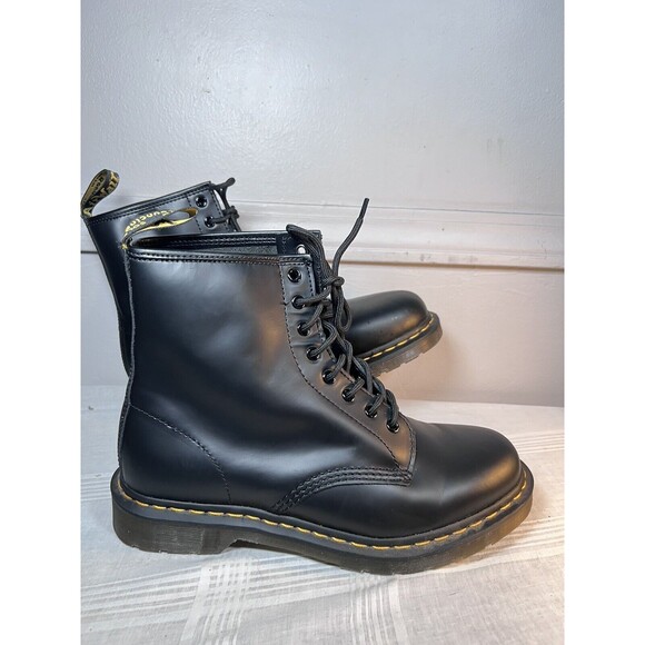 Dr Marten 1460 Aw004 Boots Men\'s Size 11 Black Smooth Leather Lace Up XJS 05V